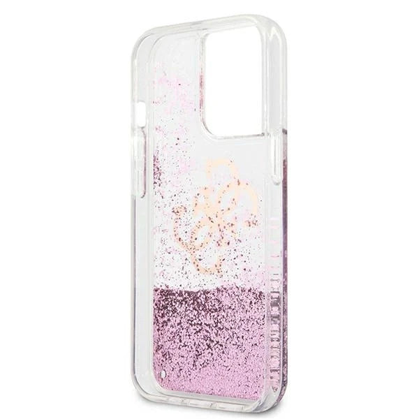 Guess GUHCP13LLGPEPI iPhone 13 Pro / 13 6,1’’ różowy/pink hardcase Peony Liquid Glitter - Cell phone cases