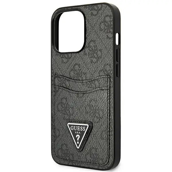 Guess GUHCP13LP4TPK iPhone 13 Pro / 13 6.1’’ black/black hardcase 4G Triangle Logo Cardslot - Cell phone cases