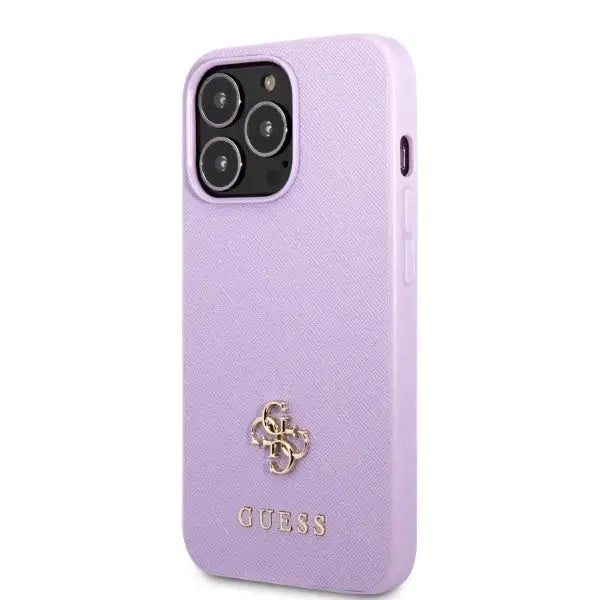 Guess GUHCP13LPS4MU iPhone 13 Pro / 13 6.1’’ purple/purple hardcase Saffiano 4G Small Metal Logo - Cell phone cases