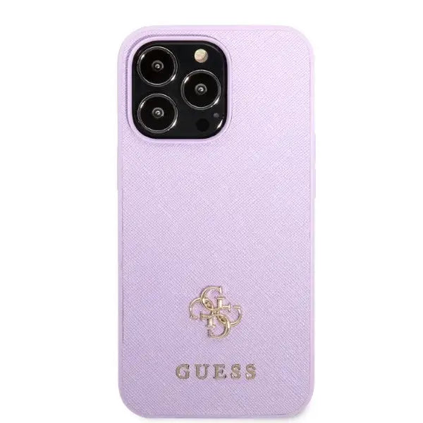 Guess GUHCP13LPS4MU iPhone 13 Pro / 13 6.1’’ purple/purple hardcase Saffiano 4G Small Metal Logo - Cell phone cases