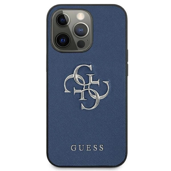 Guess GUHCP13LSA4GSBL iPhone 13 Pro / 13 6,1’’ niebieski/blue hardcase Saffiano 4G Metal Logo - Cell phone cases