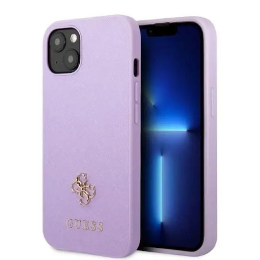 Guess GUHCP13MPS4MU iPhone 13 6.1’’ purple/purple hardcase Saffiano 4G Small Metal Logo - Cell phone cases