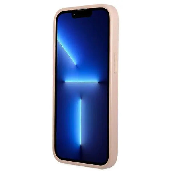 Guess GUHCP13MPSATPP iPhone 13 6.1 ’pink / pink hardcase SaffianoTriangle Logo Cardslot - Cell phone cases