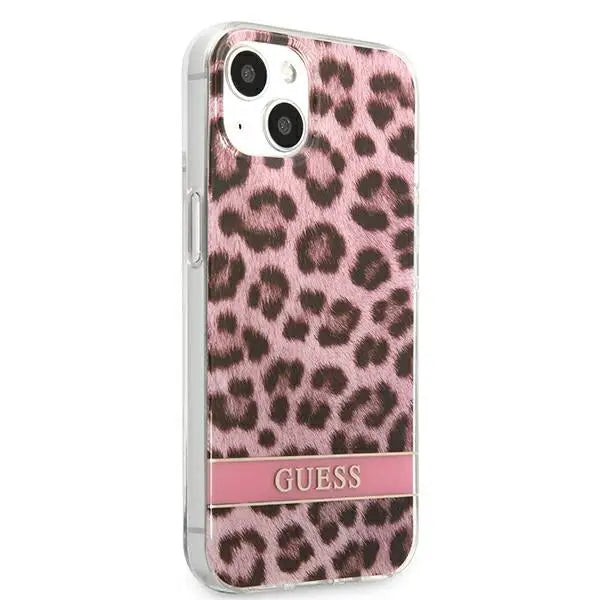 Guess GUHCP13SHSLEOP iPhone 13 mini 5.4’’ pink/pink hardcase Leopard - Cell phone cases and covers<<<HurtelXML