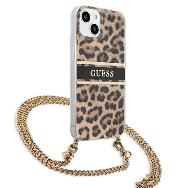 Guess GUHCP13SKBCLE iPhone 13 mini 5.4’’ Leopard hardcase Gold Strap - Cell phone cases and covers<<<HurtelXML