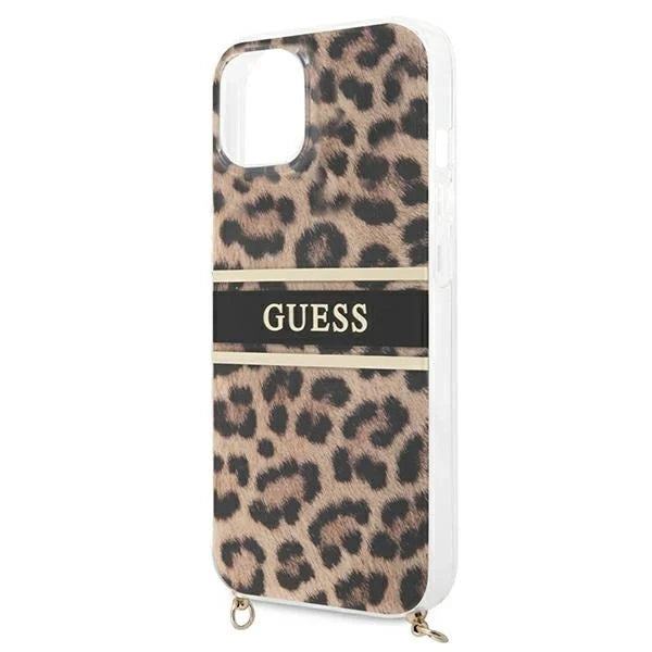Guess GUHCP13SKBCLE iPhone 13 mini 5.4’’ Leopard hardcase Gold Strap - Cell phone cases and covers<<<HurtelXML