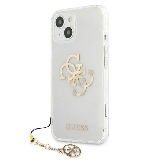 Guess GUHCP13SKS4GGO iPhone 13 mini 5.4’’ Transparent hardcase 4G Gold Charms Collection - Cell phone cases
