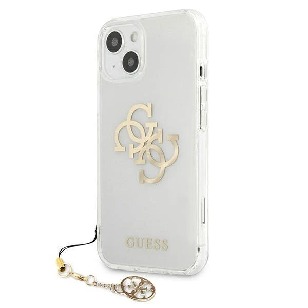Guess GUHCP13SKS4GGO iPhone 13 mini 5.4’’ Transparent hardcase 4G Gold Charms Collection - Cell phone cases