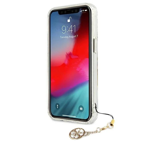 Guess GUHCP13SKS4GGO iPhone 13 mini 5.4’’ Transparent hardcase 4G Gold Charms Collection - Cell phone cases