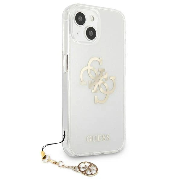 Guess GUHCP13SKS4GGO iPhone 13 mini 5.4’’ Transparent hardcase 4G Gold Charms Collection - Cell phone cases