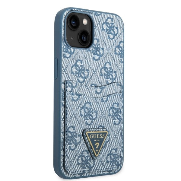Guess GUHCP13SP4TPB iPhone 13 mini 5.4’’ blue/blue hardcase 4G Triangle Logo Cardslot - Cell phone cases