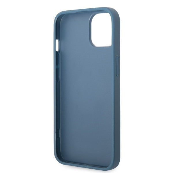 Guess GUHCP13SP4TPB iPhone 13 mini 5.4’’ blue/blue hardcase 4G Triangle Logo Cardslot - Cell phone cases