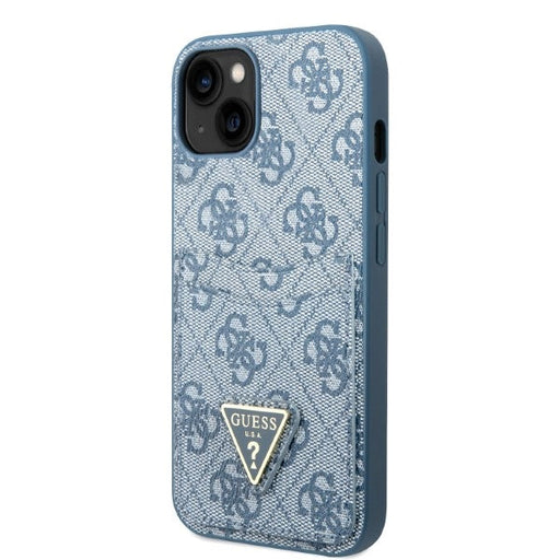 Guess GUHCP13SP4TPB iPhone 13 mini 5.4’’ blue/blue hardcase 4G Triangle Logo Cardslot - Cell phone cases