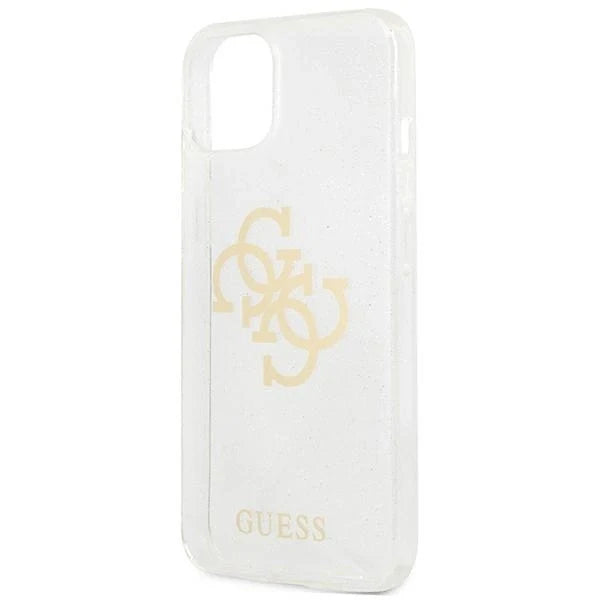 Guess GUHCP13SPCUGL4GTR iPhone 13 mini 5.4’’ transparent hard case Glitter 4G Big Logo - Cell phone cases