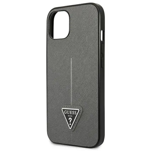Guess GUHCP13SPSATLG iPhone 13 mini 5,4 ’silver / silver hardcase SaffianoTriangle Logo - Cell phone cases