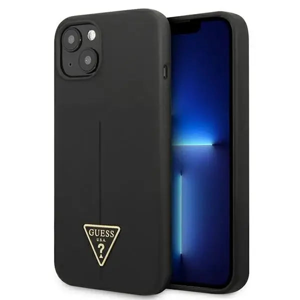 Guess GUHCP13SSLTGK iPhone 13 mini 5.4’’ black/black hardcase Silicone Triangle - Cell phone cases