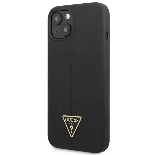 Guess GUHCP13SSLTGK iPhone 13 mini 5.4’’ black/black hardcase Silicone Triangle - Cell phone cases