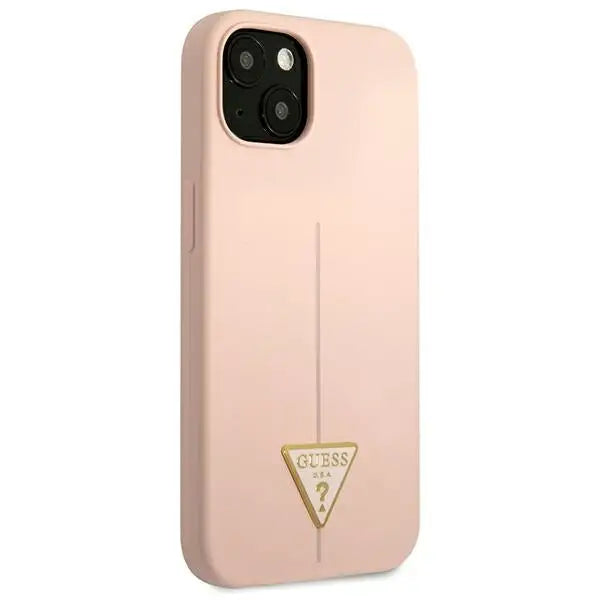 Guess GUHCP13SSLTGP iPhone 13 mini 5.4’’ pink/pink hardcase Silicone Triangle - Cell phone cases and covers<<<HurtelXML
