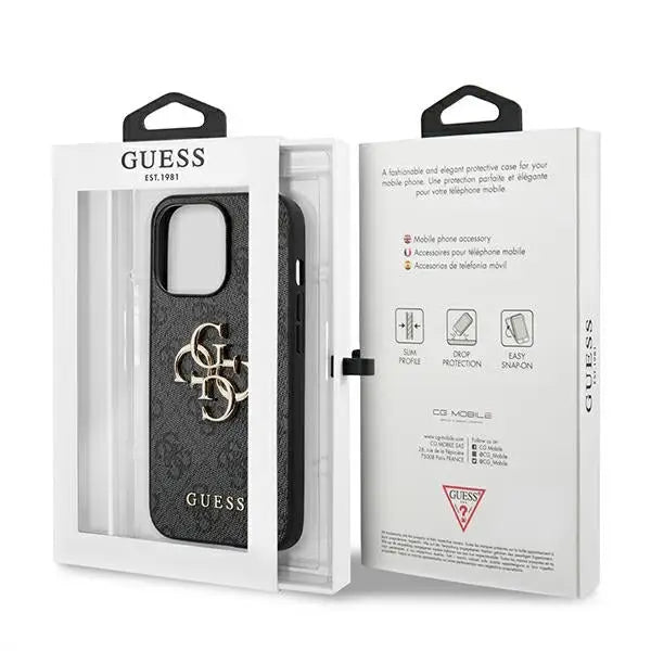 Guess GUHCP13X4GMGGR iPhone 13 Pro Max 6.7’’ grey/grey hardcase 4G Big Metal Logo - Cell phone cases