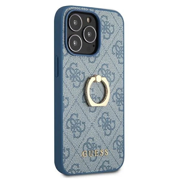 Guess GUHCP13X4GMRBL iPhone 13 Pro Max 6,7’’ niebieski/blue hardcase 4G with ring stand - Cell phone cases