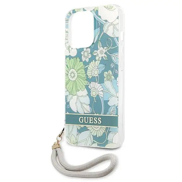 Guess GUHCP13XHFLSN iPhone 13 Pro Max 6.7’’ green/green hardcase Flower Strap - Cell phone cases and covers<<<HurtelXML