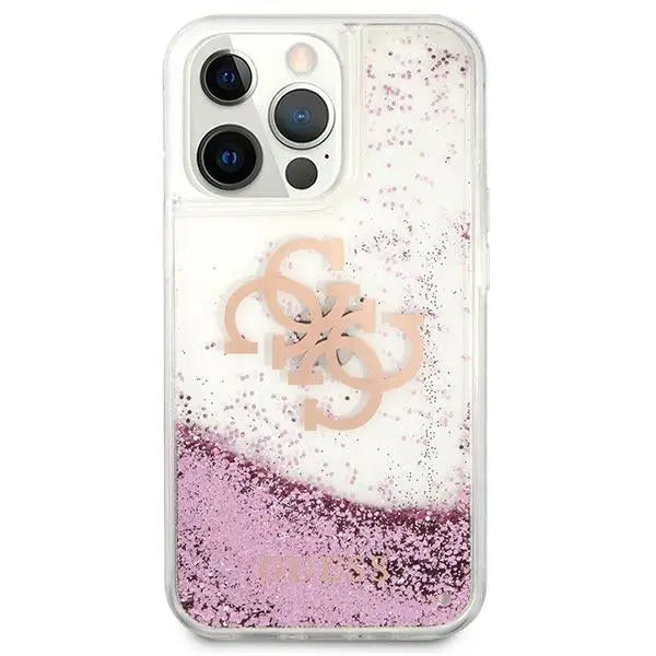 Guess GUHCP13XLG4GPI iPhone 13 Pro Max 6.7’’ pink/pink hardcase 4G Big Liquid Glitter - Cell phone cases