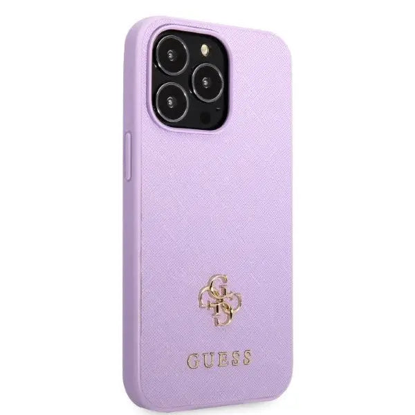 Guess GUHCP13XPS4MU iPhone 13 Pro Max 6.7’’ purple/purple hardcase Saffiano 4G Small Metal Logo - Cell phone cases