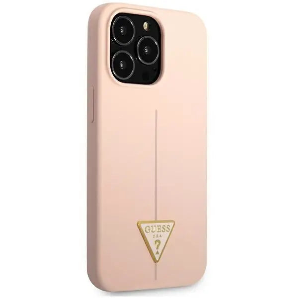 Guess GUHCP13XSLTGP iPhone 13 Pro Max 6.7’’ pink/pink hardcase Silicone Triangle - Cell phone cases