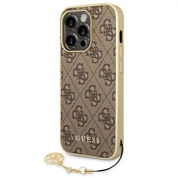Guess GUHCP14LGF4GBR iPhone 14 Pro 6.1 ’brown / brown hardcase 4G Charms Collection - Cell phone cases