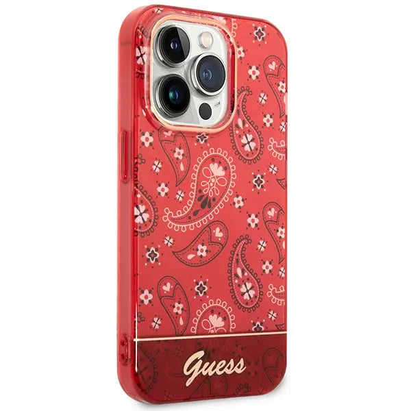 Guess GUHCP14LHGBNHR iPhone 14 Pro 6.1’’ red/red hardcase Bandana Paisley - Cell phone cases and covers<<<HurtelXML