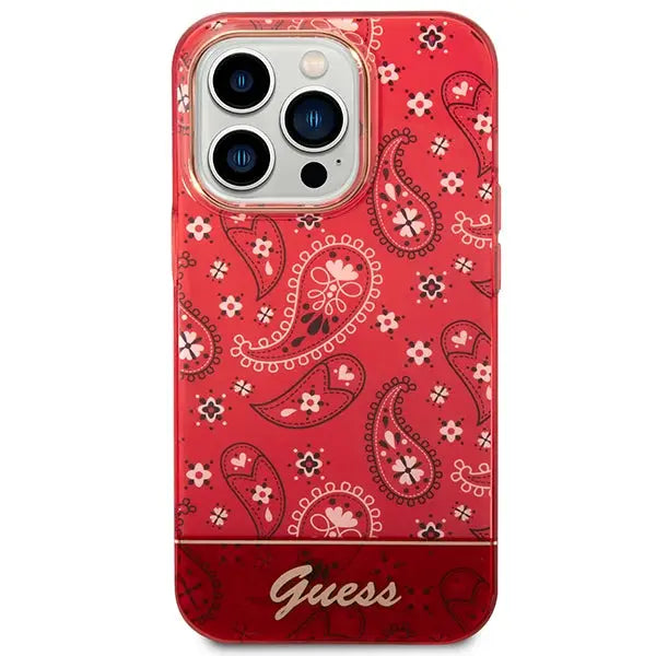 Guess GUHCP14LHGBNHR iPhone 14 Pro 6.1’’ red/red hardcase Bandana Paisley - Cell phone cases and covers<<<HurtelXML
