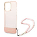 Guess GUHCP14LHGCOHP iPhone 14 Pro 6.1’’ pink/pink hardcase Translucent Pearl Strap - Cell phone cases