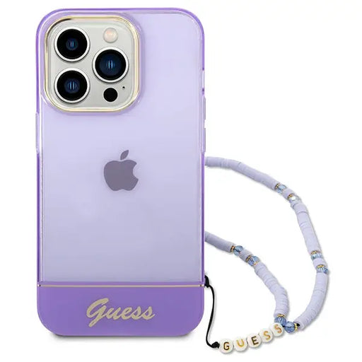 Guess GUHCP14LHGCOHU iPhone 14 Pro 6.1’’ purple/purple hardcase Translucent Pearl Strap - Cell phone cases