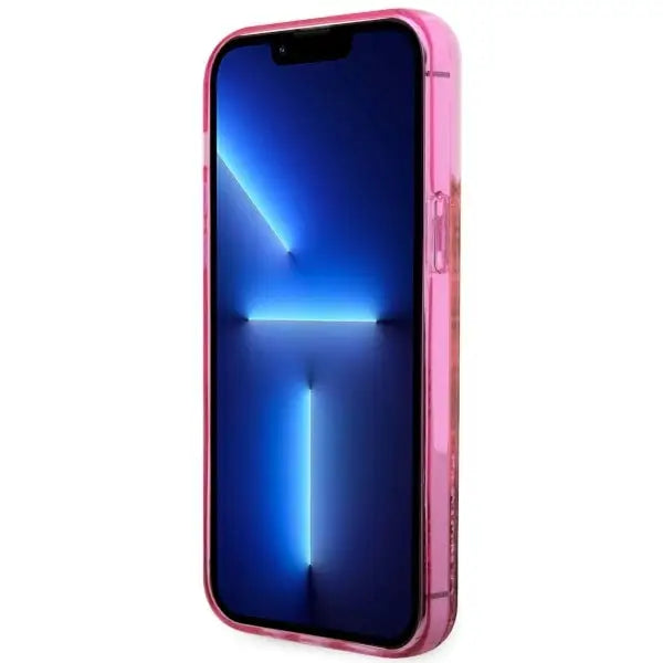 Guess GUHCP14LLC4PSGP iPhone 14 Pro 6.1’’ pink/pink hardcase Liquid Glitter 4G Transculent - Cell phone cases
