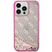 Guess GUHCP14LLC4PSGP iPhone 14 Pro 6.1’’ pink/pink hardcase Liquid Glitter 4G Transculent - Cell phone cases