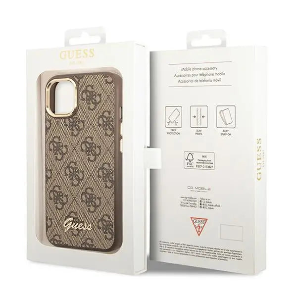 Guess GUHCP14MHG4SHW iPhone 14 Plus 6.7 ’brown / brown hard case 4G Vintage Gold Logo - Cell phone cases