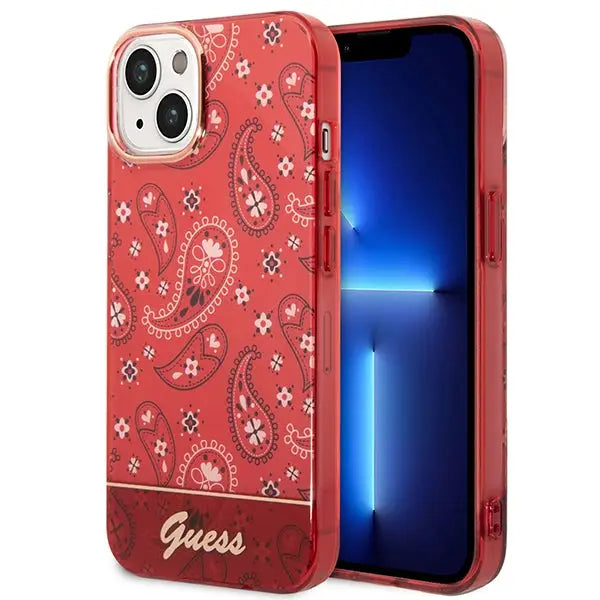 Guess GUHCP14MHGBNHR iPhone 14 Plus 6.7’’ red/red hardcase Bandana Paisley - Cell phone cases and covers<<<HurtelXML