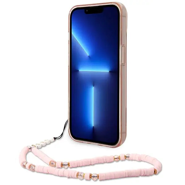 Guess GUHCP14MHGCOHP iPhone 14 Plus 6.7’’ pink/pink hardcase Translucent Pearl Strap - Cell phone cases