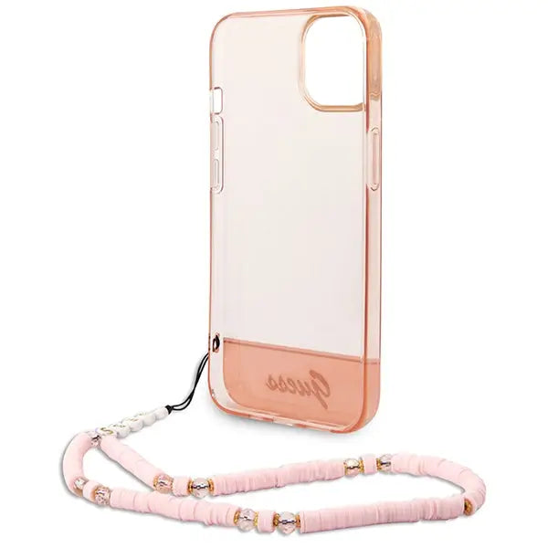 Guess GUHCP14MHGCOHP iPhone 14 Plus 6.7’’ pink/pink hardcase Translucent Pearl Strap - Cell phone cases