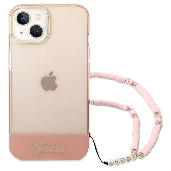 Guess GUHCP14MHGCOHP iPhone 14 Plus 6.7’’ pink/pink hardcase Translucent Pearl Strap - Cell phone cases