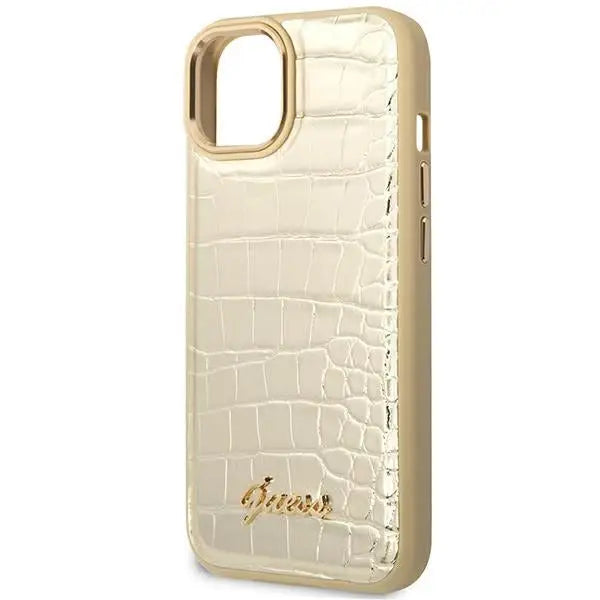 Guess GUHCP14MHGCRHD iPhone 14 Plus 6.7 ’gold / gold hardcase Croco Collection - Cell phone cases and covers<<<HurtelXML