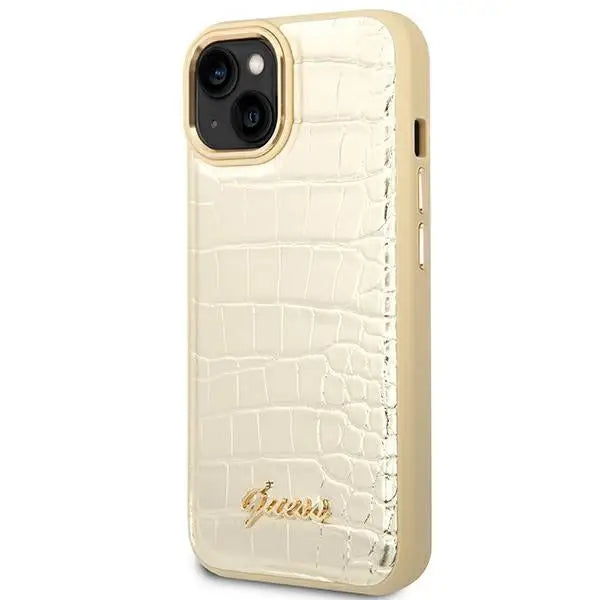 Guess GUHCP14MHGCRHD iPhone 14 Plus 6.7 ’gold / gold hardcase Croco Collection - Cell phone cases and covers<<<HurtelXML