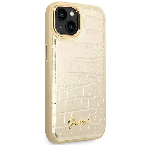 Guess GUHCP14MHGCRHD iPhone 14 Plus 6.7 ’gold / gold hardcase Croco Collection - Cell phone cases and covers<<<HurtelXML
