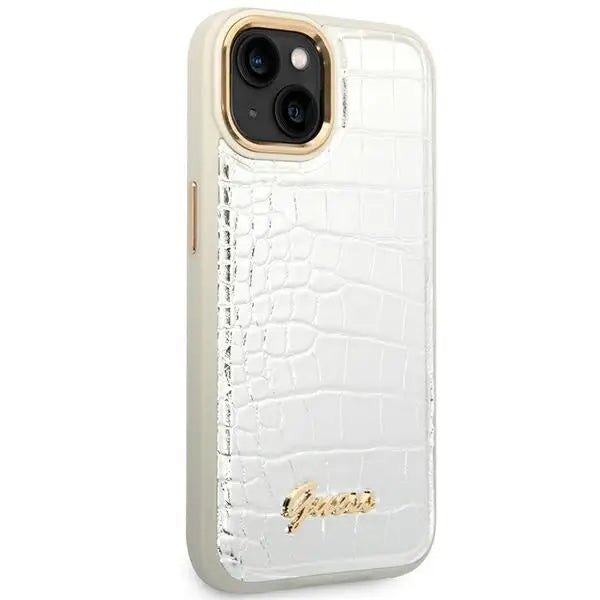Guess GUHCP14MHGCRHS iPhone 14 Plus 6.7 ’silver / silver hardcase Croco Collection - Cell phone cases
