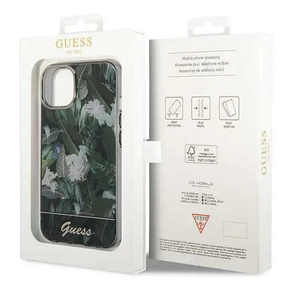 Guess GUHCP14MHGJGHA iPhone 14 Plus 6.7’’ green/green hardcase Jungle Collection - Cell phone cases