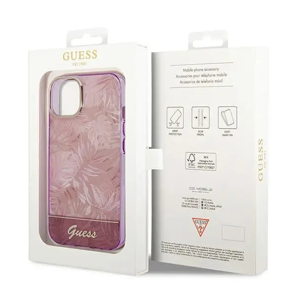 Guess GUHCP14MHGJGHP iPhone 14 Plus 6.7 ’pink / pink hardcase Jungle Collection - Cell phone cases