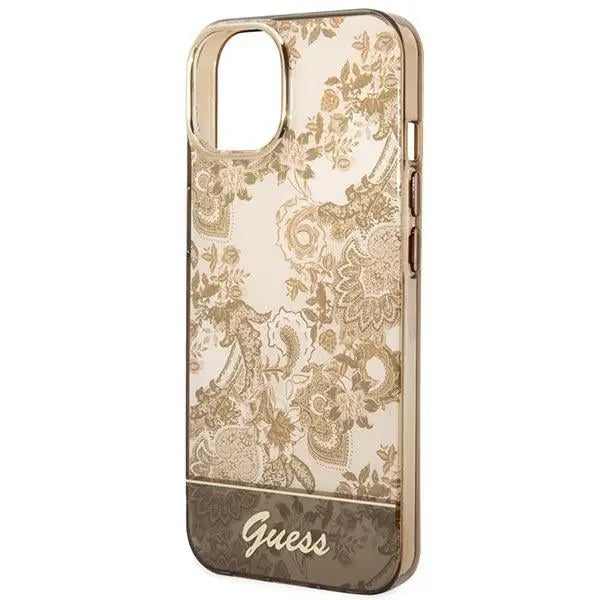 Guess GUHCP14MHGPLHC iPhone 14 Plus 6.7’’ ocher hardcase Porcelain Collection - Cell phone cases and covers<<<HurtelXML