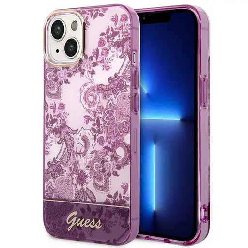 Guess GUHCP14MHGPLHF iPhone 14 Plus 6.7’’ fuchsia/fuschia hardcase Porcelain Collection - Cell phone cases