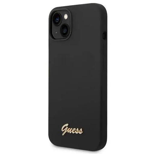 Guess GUHCP14MSLSMK iPhone 14 Plus 6.7 ’black / black hard case Silicone Vintage Gold Logo - Cell phone cases