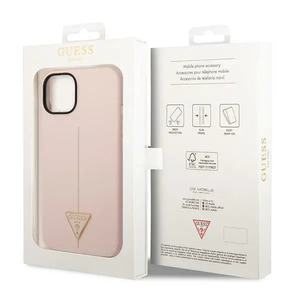 Guess GUHCP14MSLTGP iPhone 14 Plus 6.7’’ pink/pink hardcase Silicone Triangle - Cell phone cases and covers<<<HurtelXML